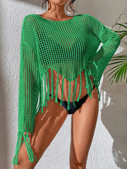 Cropped Tassel Loose Cover Up
