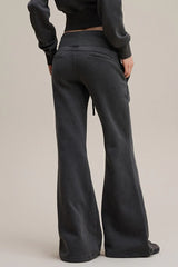 Fleece Lined Bodycon Flared Knit Pants