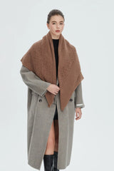 Solid Color Lace Knit Square Scarf