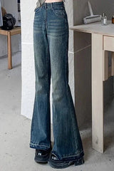 Slim Fit Elastic Bell Bottom Jeans