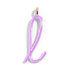 Custom Lilac Enamel Script Letter Charm - L