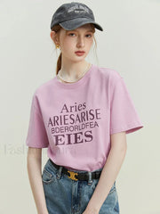 Cotton Loose Letter Slim Fit T-Shirt