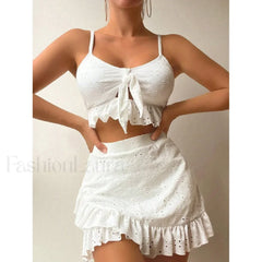 Ruffle Two-Piece Three Piece Set