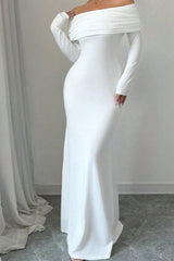 Off Shoulder Ruched Bodycon Formal Dress
