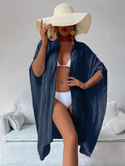 Single Breasted Turn-Down Collar Cover Up