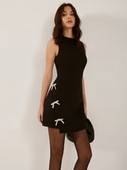 Removable Rhinestone-Bow Tank Dress