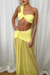 Asymmetrical Crop Top Boho Dress
