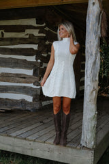 Rori Cable Knit Mini Dress-Ivory