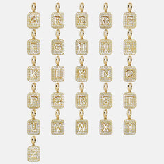 Block Pavé Initial Cluster Charm - R