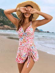 Floral V-neck One Piece