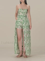 Hit Color Strapless Shorts Two Piece Set