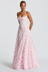 Chiffon Backless Spaghetti Strap Maxi Dress