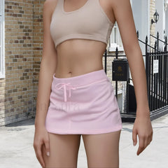 Solid Drawstring Bodycon Skirt