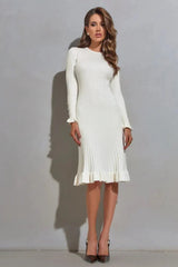 Ruffled Hem Knit Sweater Dress