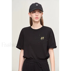 Embroidery Drop Shoulder T-Shirt