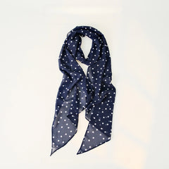 Polka Dot Pearl Chiffon Long Thin Scarf