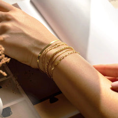 Minimalist 18K Gold Stainless Steel Chain Bracelet