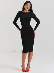Sheer Strapless Midi Dress