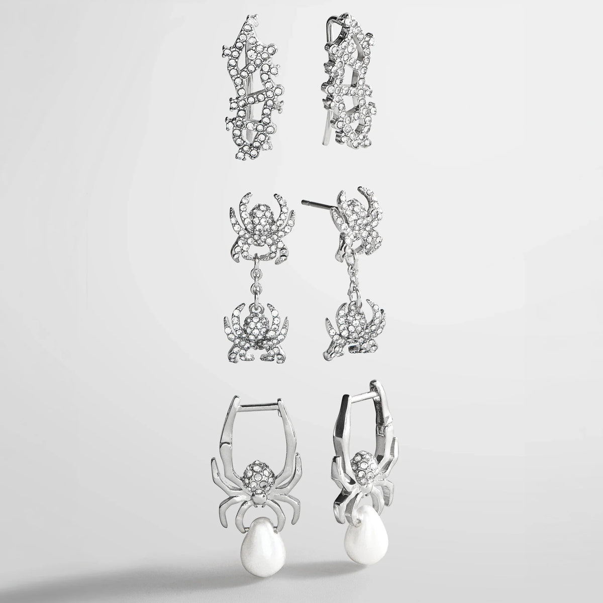 Caught in the Web Spider Earring Set
