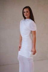 Camila Mesh Maxi Dress-Ivory