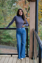 Kate Wide Leg Jeans- Medium Stone
