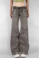 Multi Pocket Low Waist Bootcut Jeans