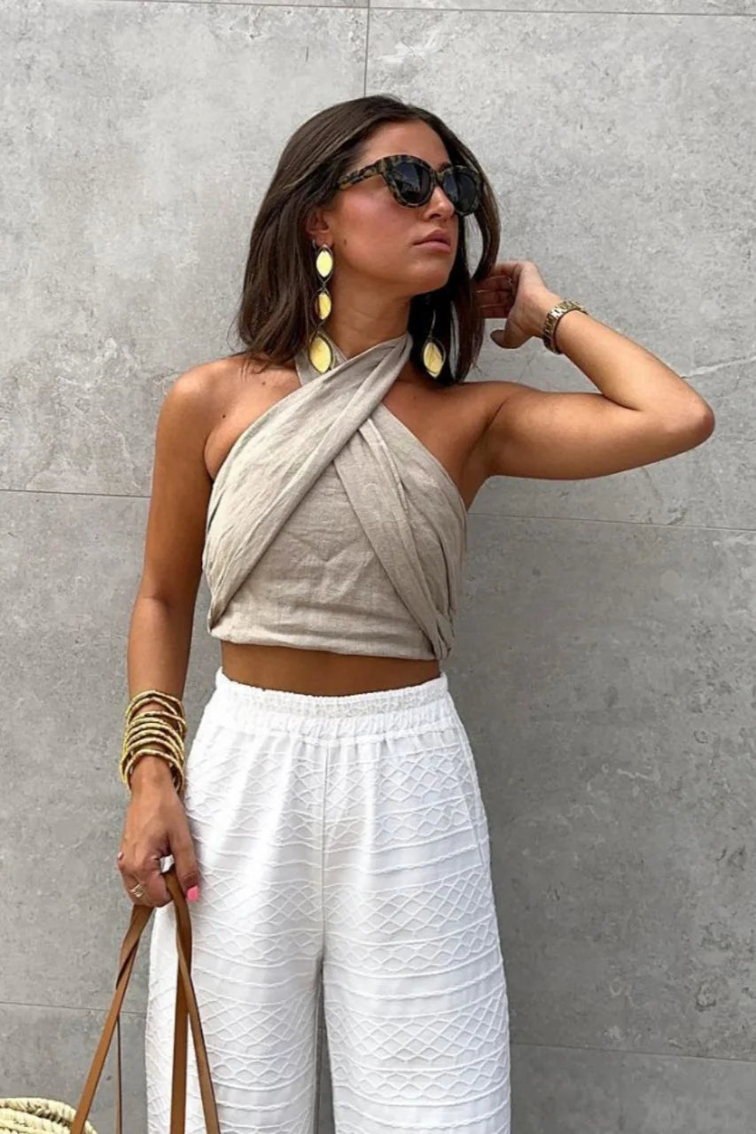Minimalist Halter Linen Halter Top