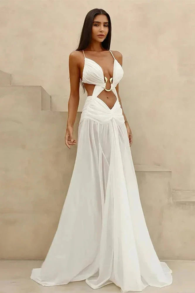 Mesh Hollow Out Boho Dress