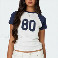 Color Matching Striped Raglan T-Shirt