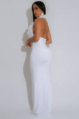 Backless Halter Floral Bodycon Party Dress