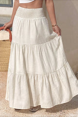 Solid Color Relaxed Fit Boho Skirt