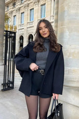 Relaxed Fit Short Wool Blend Jacket