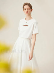 Toothbrush Embroidery Pink Cotton T-Shirt