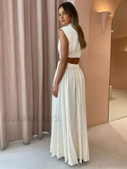 Mock Neck Cut Trendy Out Long Dress