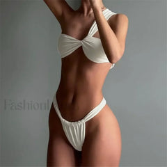 One Shoulder Low Waist Bikini Set