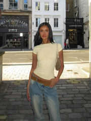 Waist Cinching Bodycon Commuting T-Shirt