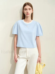 Spliced Mutton Sleeve T-Shirt