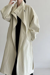 Oversized One Button Stand Collar Overcoat