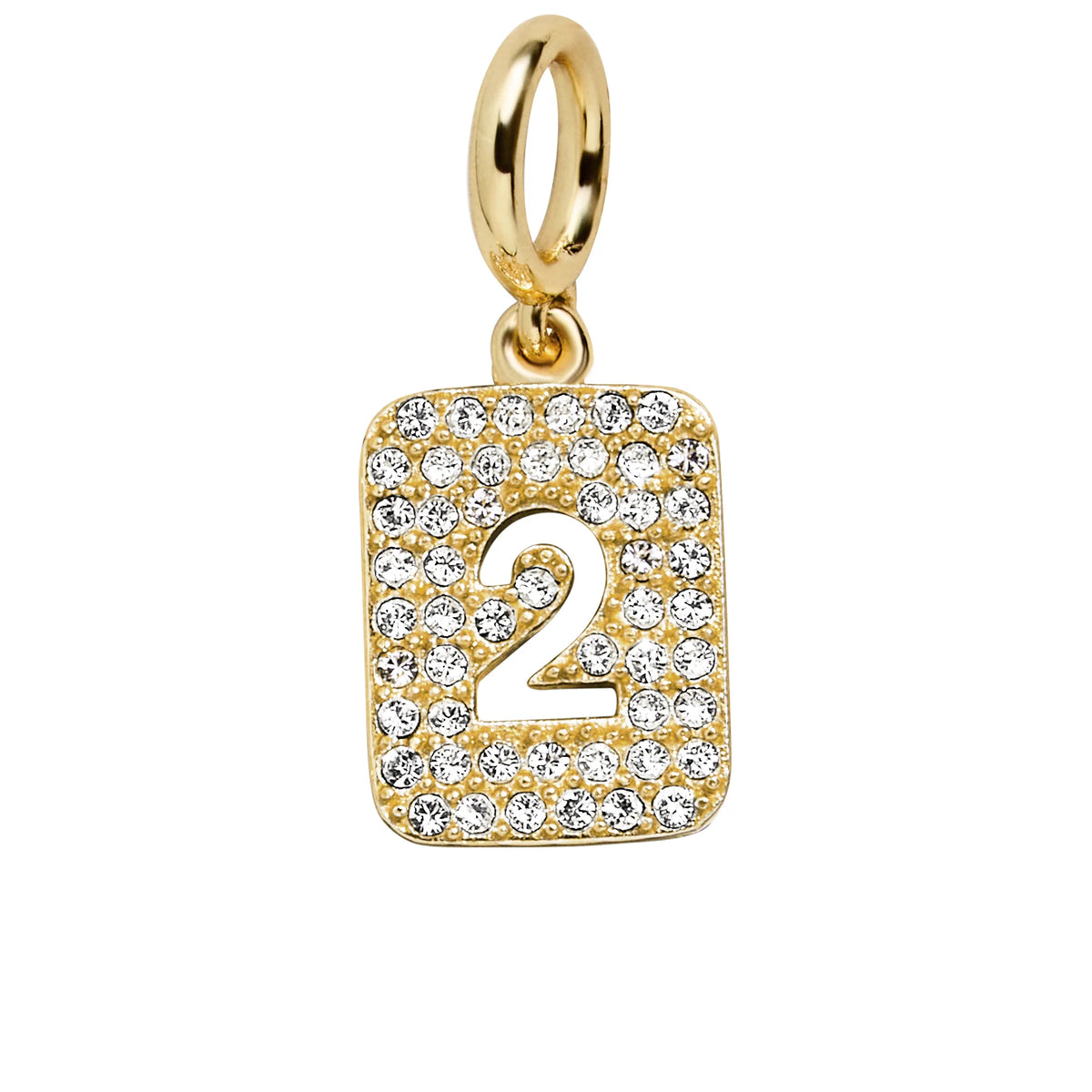 Block Pavé Number Cluster Charm - 2