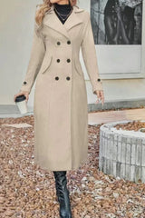 Slim Fit Double Breasted Lapel Overcoat