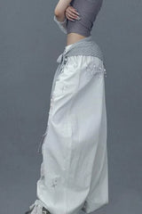 Ripped Lace Patchwork Relaxed Jeans