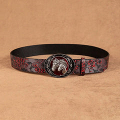 Wild Horse Buckle Embossed Belt