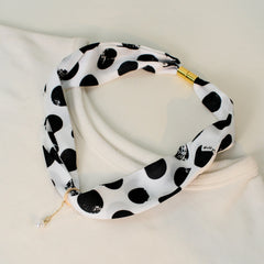 Pearl Magnetic Buckle Polka Dot Neck Scarf