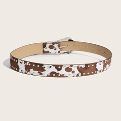 Retro Cow Print Chic Statement Belt