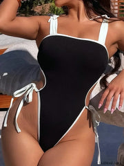 Ribbed Strappy Micro Thong One Piece