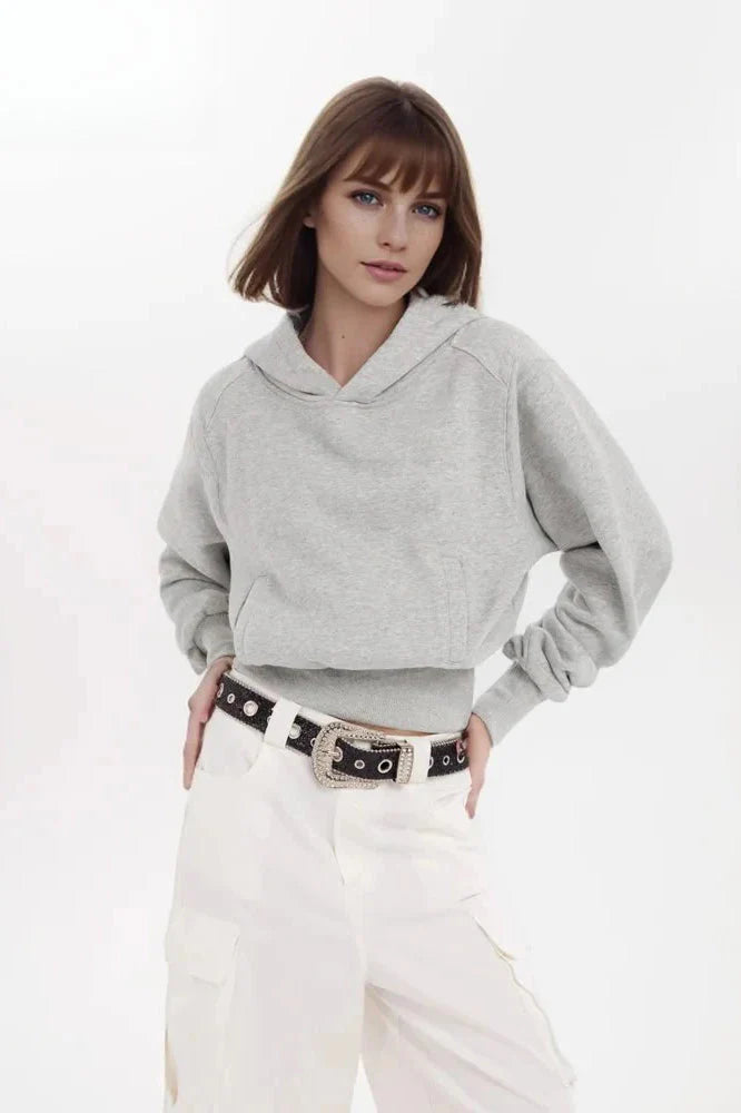 Minimalist Solid Color Cotton Hooded Hoodie