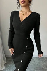 Slim Fit Midi Knit Sweater Dress