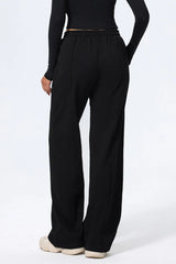 Relaxed Straight Leg  High Waist Knit Pants