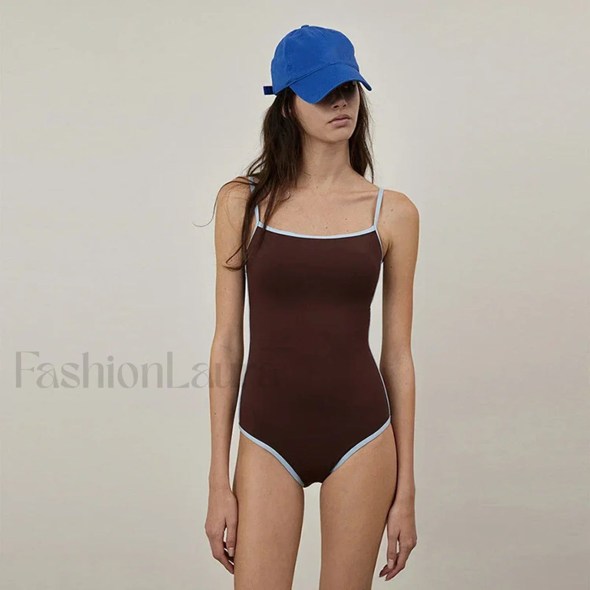 Brown Cut Out Korean Style One Piece