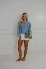 Melody Denim Balloon Sleeve Top